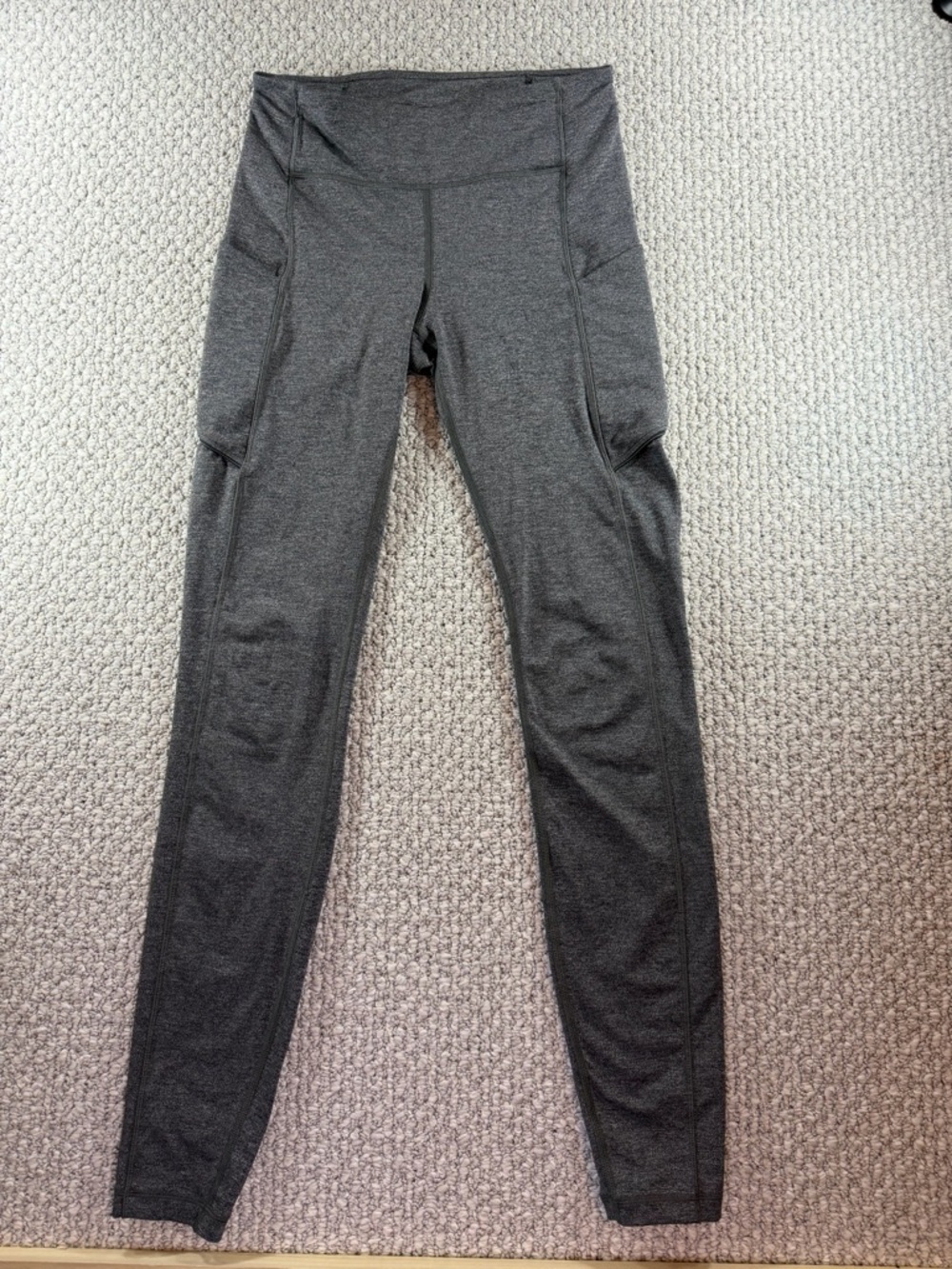 lululemon athletica Charcoal High-Waist Pocket Leggings-Yoga-Y2K-Women size 4
